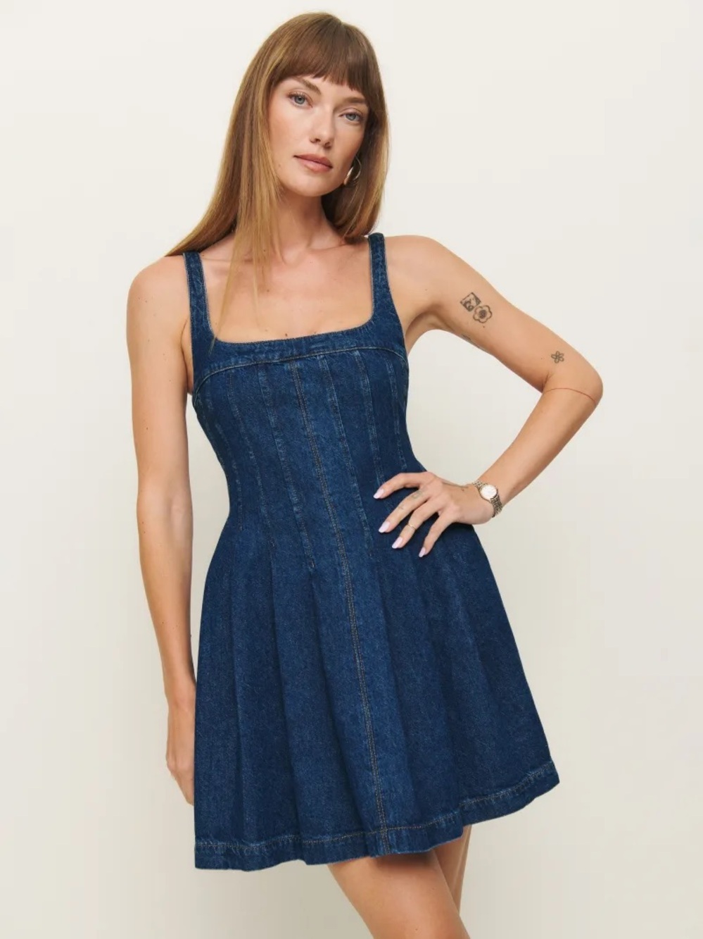 Reformation Violet Denim Mini Dress